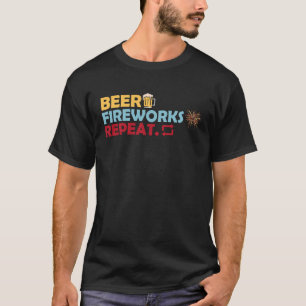 Camiseta Fogos de artifício de cerveja, repetição 4 de julh