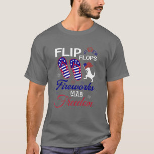 Camiseta Fogos De Artifício De chinelos E Bandeira American