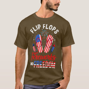 Camiseta Fogos De Artifício De chinelos E Liberdade 4 De Ju