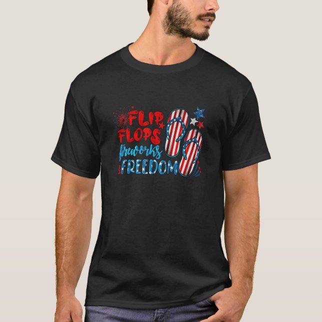 Camiseta Fogos De Artifício De Chinelos Para Mulheres E Lib (Frente)