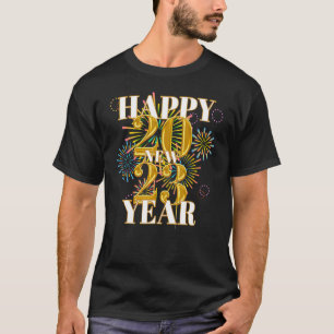 Camiseta Fogos de artifício de Design artístico de Ano Novo
