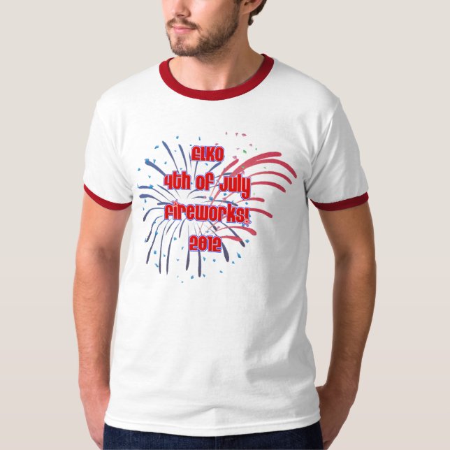Camiseta Fogos-de-artifício de Elko Nevada (Frente)