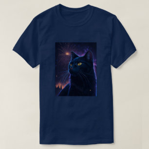 Camiseta Fogos de artifício de gatos pretos