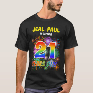 Camiseta Fogos de artifício divertidos, Arco-Íris "21", ani