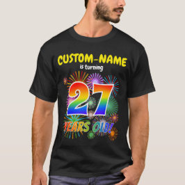 Camiseta Fogos de artifício divertidos, Arco-Íris "27", 27.