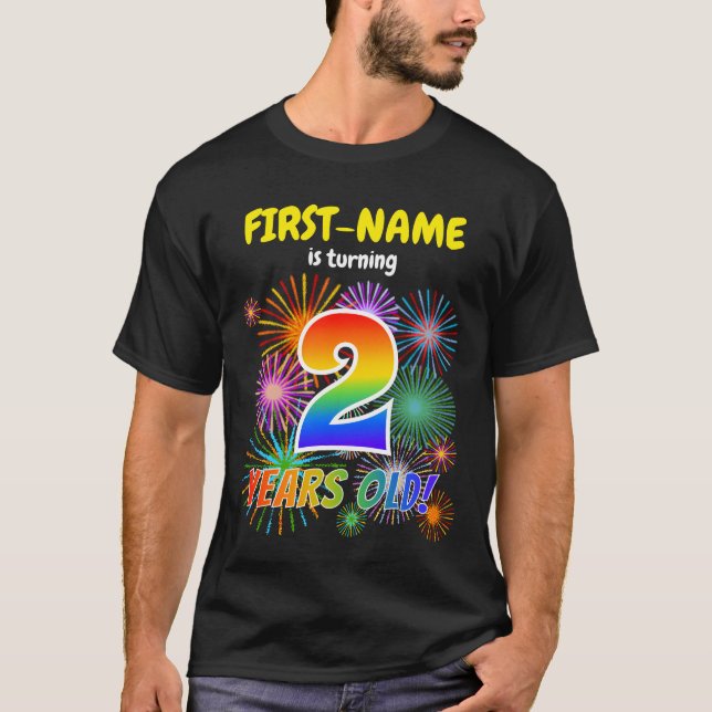 Camiseta Fogos de artifício divertidos, Arco-Íris "2", segu (Frente)