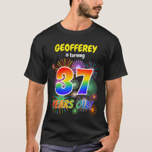 Camiseta Fogos de artifício divertidos, Arco-Íris "37", 37.