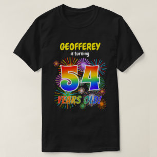 Camiseta Fogos de artifício divertidos, Arco-Íris "54", 5