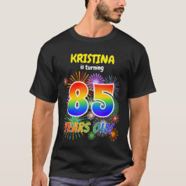 Camiseta Fogos de artifício divertidos, Arco-Íris "85", 85.