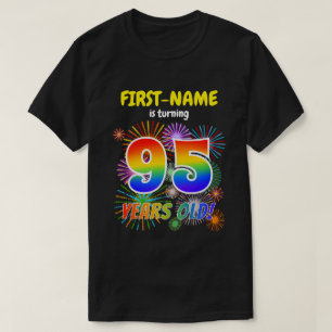 Camiseta Fogos de artifício divertidos, Arco-Íris "95", 9