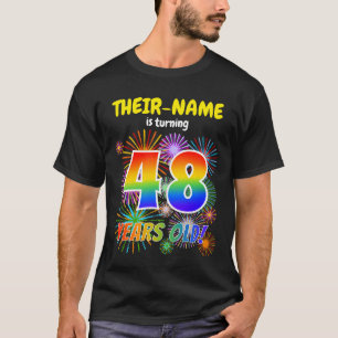 Camiseta Fogos de artifício divertidos, Rainbow Look "48",