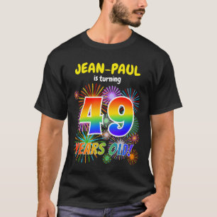 Camiseta Fogos de artifício divertidos, Rainbow Look "49",