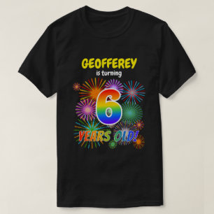 Camiseta Fogos de artifício divertidos, Rainbow Look "6", 
