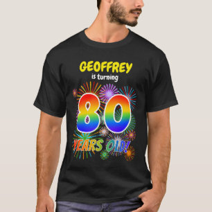 Camiseta Fogos de artifício divertidos, Rainbow Look "80",
