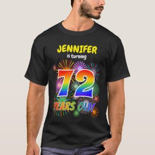 Camiseta Fogos de Artifício Divertidos, Visual de Arco-Íris
