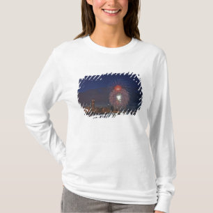Camiseta fogos de artifício do Dia da Independência dos EUA