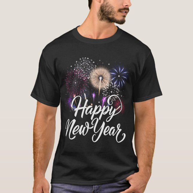 Camiseta Fogos De Artifício Do feliz ano novo 2025 Festa De (Frente)