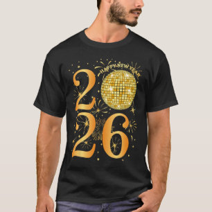 Camiseta Fogos de artifício do feliz ano novo 2026 - peça d