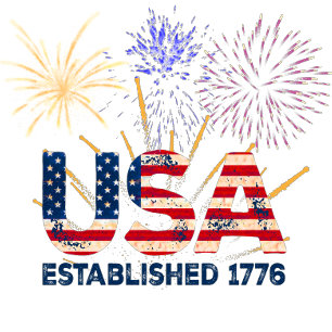 Camiseta Fogos de artifício dos EUA estabelecidos em 1776