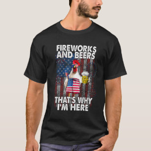 Camiseta Fogos de artifício e cerveja é por isso que estou