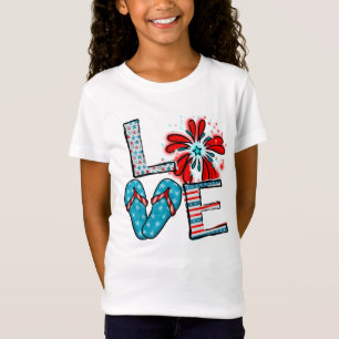 Camiseta Fogos de artifício e Chinelos de 4 de julho