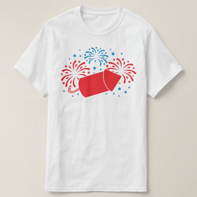 Camiseta Fogos De Artifício Em 4 De Julho (Frente do Design)