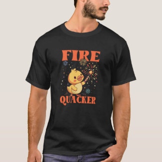 Camiseta Fogos de artifício engraçados com o ganso Duck Fir