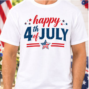 Camiseta Fogos de Artifício EUA 4 de Julho Patriótico Verme