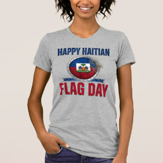 Camiseta Fogos de Artifício Feliz Dia da Bandeira Haitiana