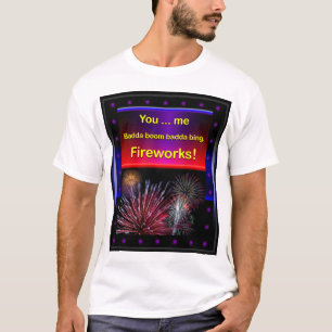 Camiseta Fogos-de-artifício Flirty engraçados, 4ns de jul