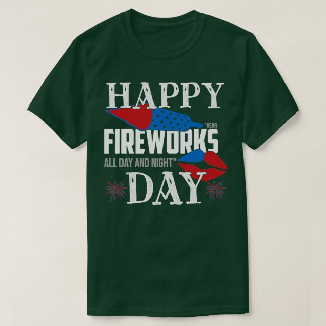 Camiseta Fogos De Artifício O Dia E A Noite Engraçados 4 De (Frente do Design)
