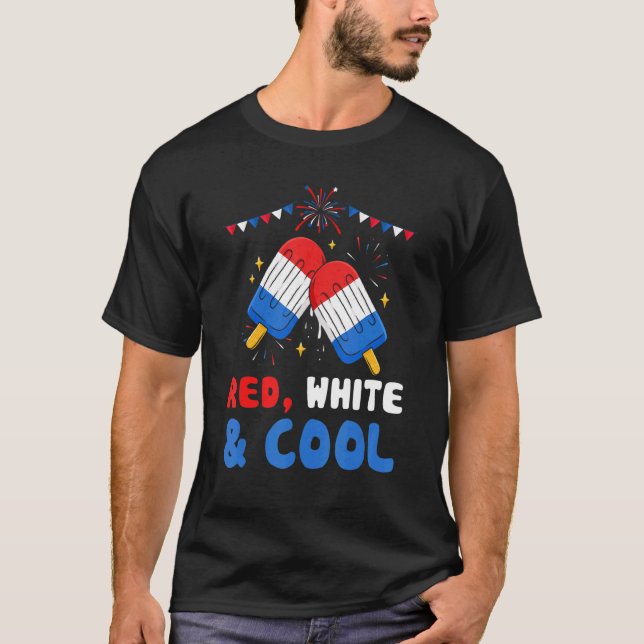 Camiseta Fogos De Artifício Red White E Blue 4 De Julho Ame (Frente)