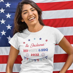 Camiseta Fogos de artifício vermelho branco e CHURRASCO 4 d