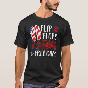 Camiseta Fogos De chinelos E Liberdade 4 De Julho