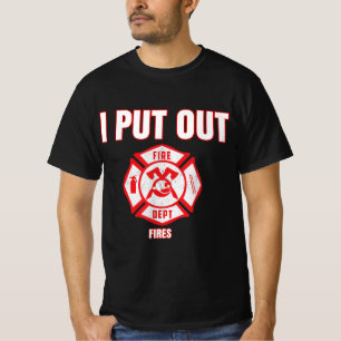 Camiseta Fogueira De Halloween Engraçada Bombeiro Eu Apagu