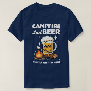 Camiseta Fogueira e Cerveja É Por Isso Que Estou Aqui