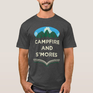 Camiseta Fogueira e comida Smores Comida de acampamento Com