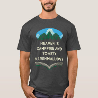 Camiseta Fogueira e Marshmallows Comida de Acampamento Comi