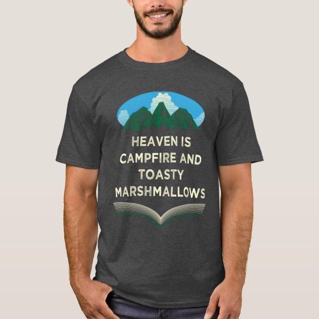 Camiseta Fogueira e Marshmallows Comida de Acampamento Comi (Frente)