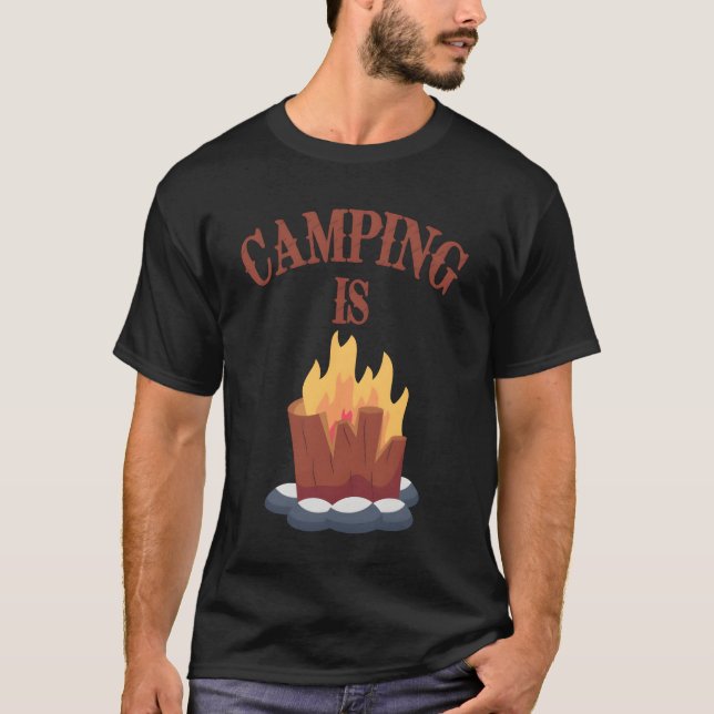 Camiseta Fogueira no acampamento boy (Frente)