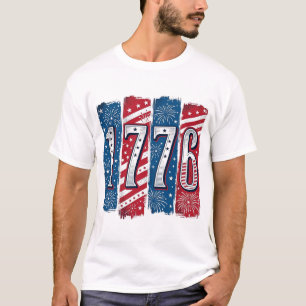 Camiseta Fogueira Patriótica de 1776 Projeto Vetorial Vinta