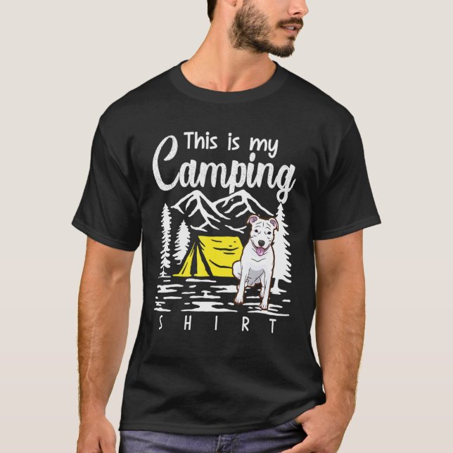 Camiseta Fogueira Pitbull Este É Meu Acampamento (Frente)