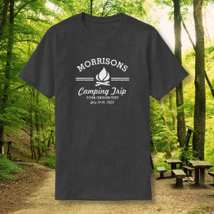 Camiseta Fogueira retro da viagem de acampamento da reuniã
