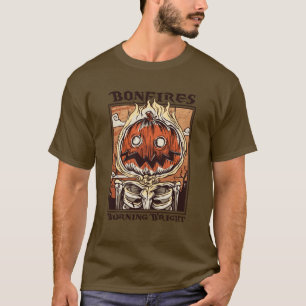 Camiseta Fogueiras ardendo intensamente no Halloween