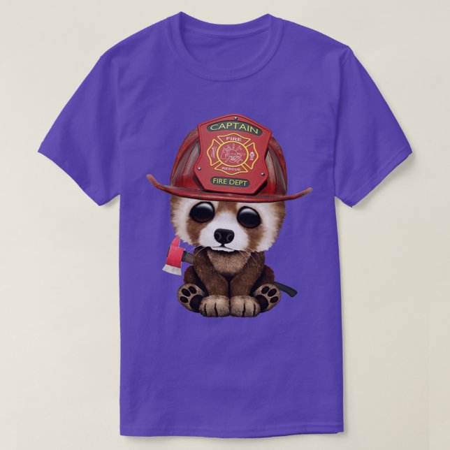 Camiseta Fogueiro de Panda Vermelha e Bebê (Frente do Design)