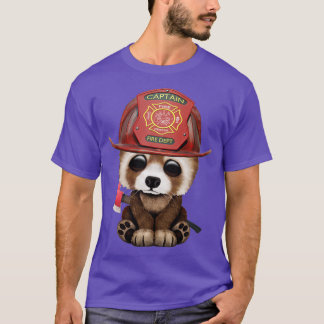 Camiseta Fogueiro de Panda Vermelha e Bebê