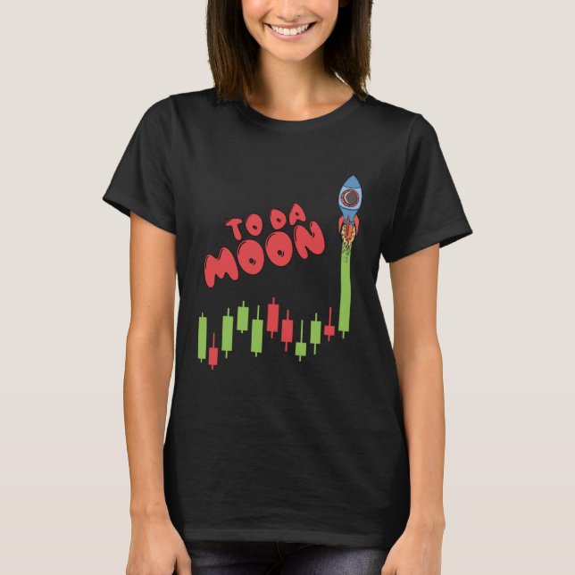 Camiseta Foguete À Lua Crypto Trading Rocket Stocks An (Frente)