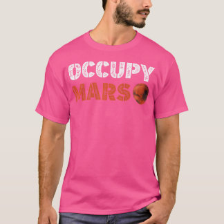 Camiseta Foguete Ast de Colonização Espacial do Occupy Mars