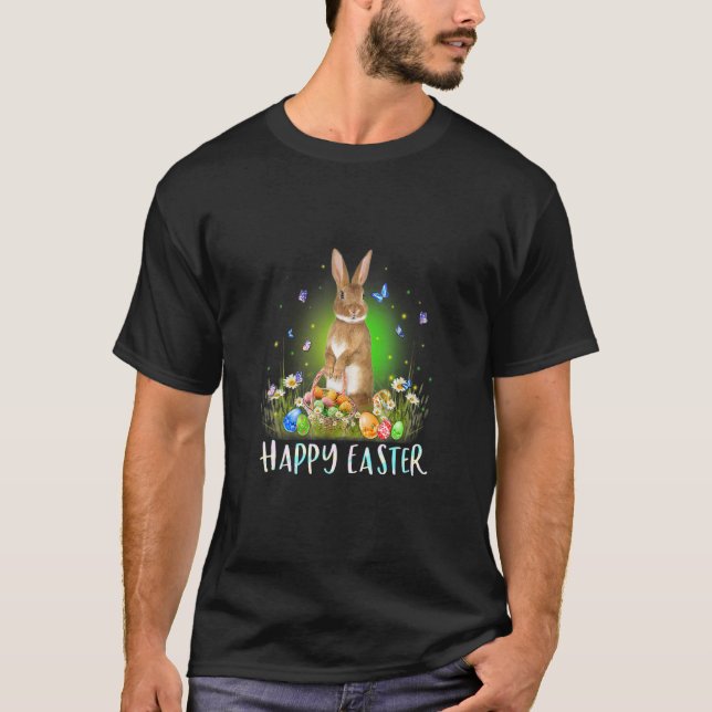 Camiseta Foguete de coelho da Páscoa Felz pascoa D (Frente)