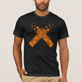 Camiseta Foguete de fogo cruzado entre a chama laranja no D